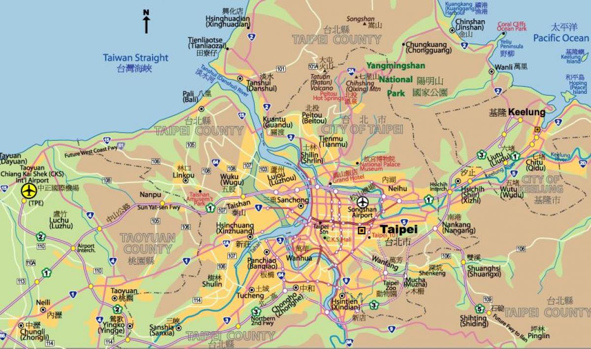 Taipei sentrum kaart