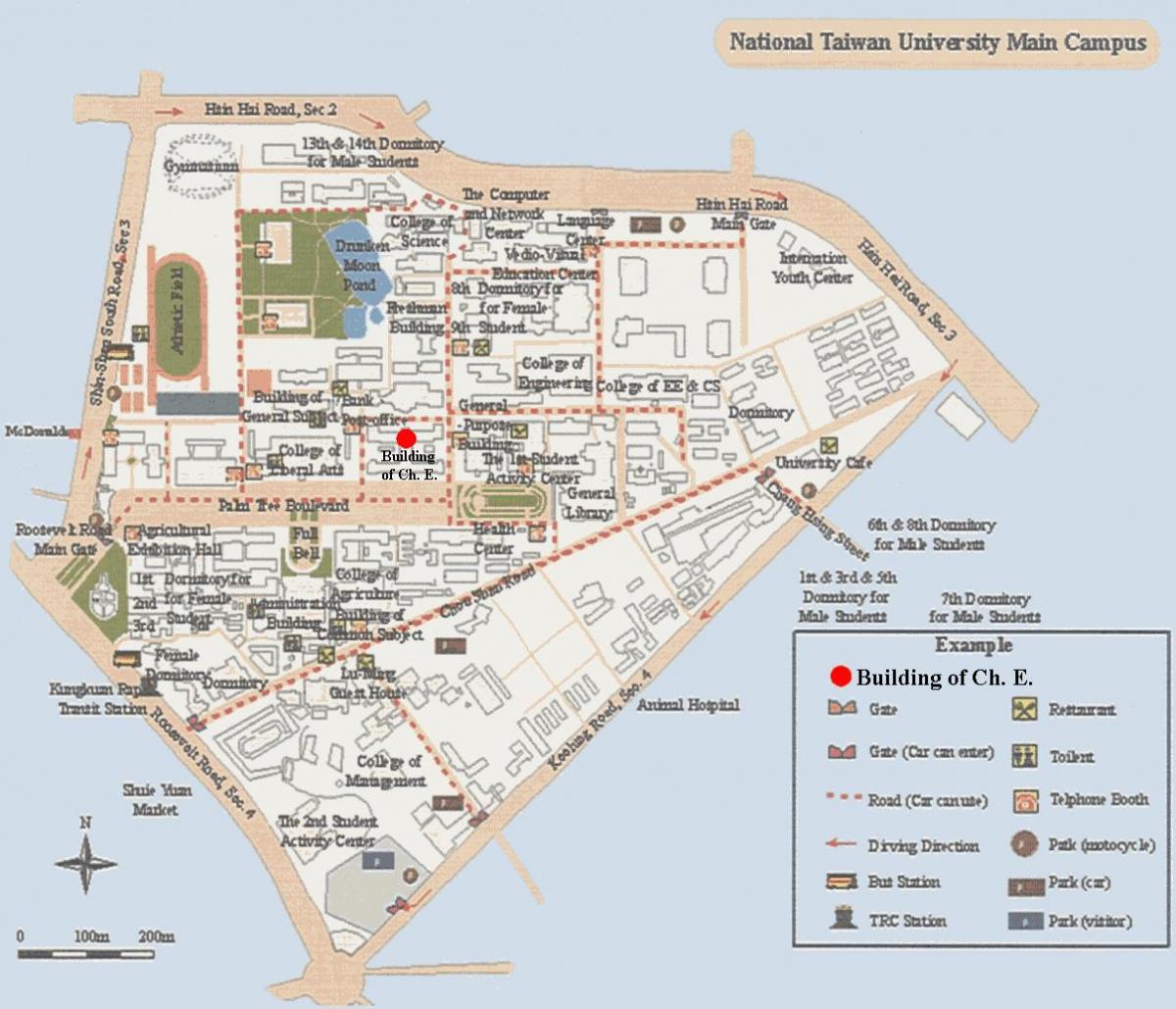 nasionale taiwan universiteit kampus kaart