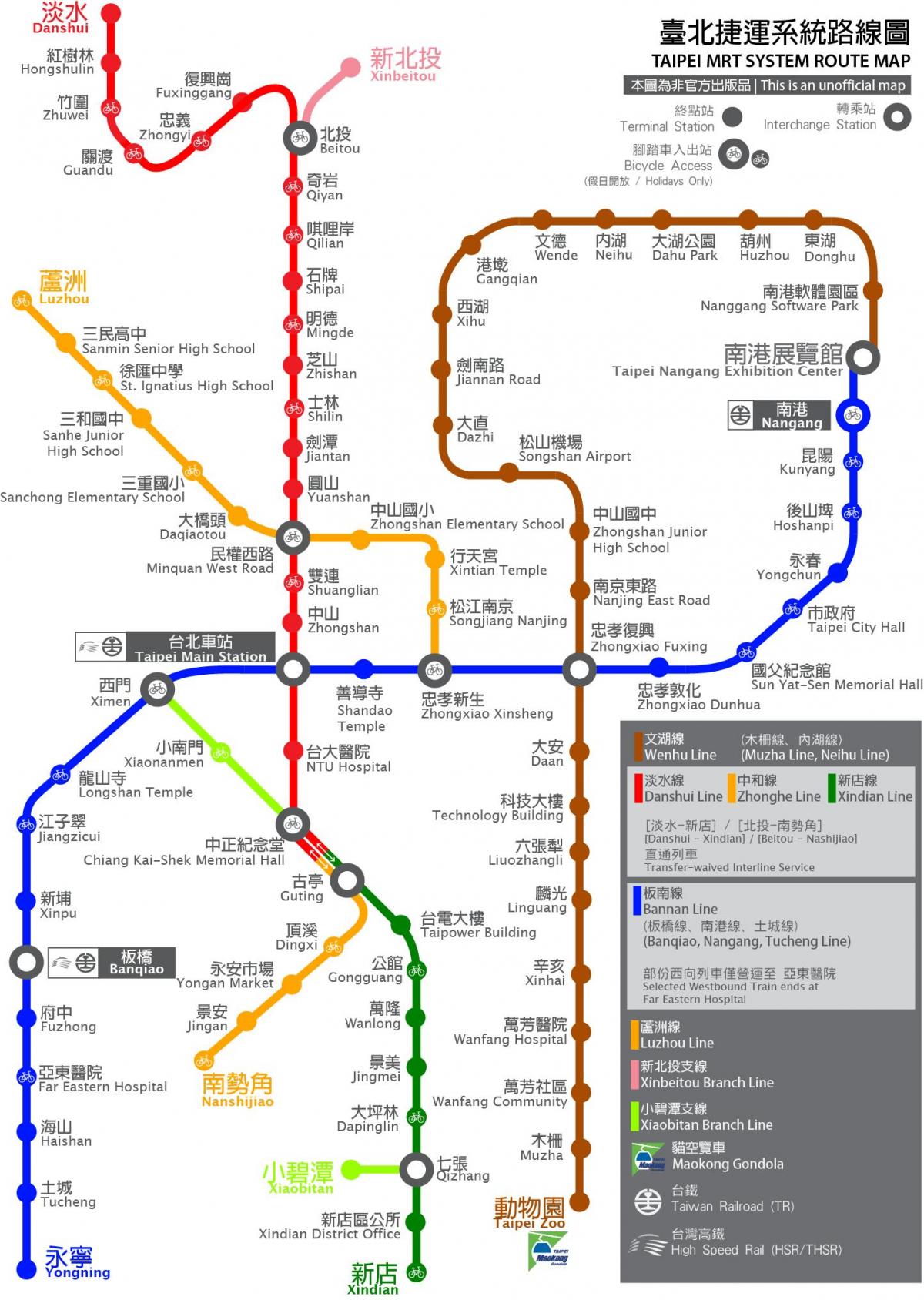 thsr Taipei stasie kaart