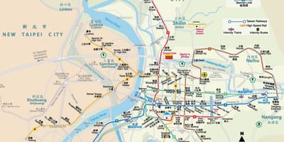 Taipei belangrikste stasie kaart